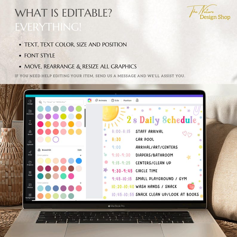 Editable Daily Schedule Template Preschool Teacher Daily Schedule ...