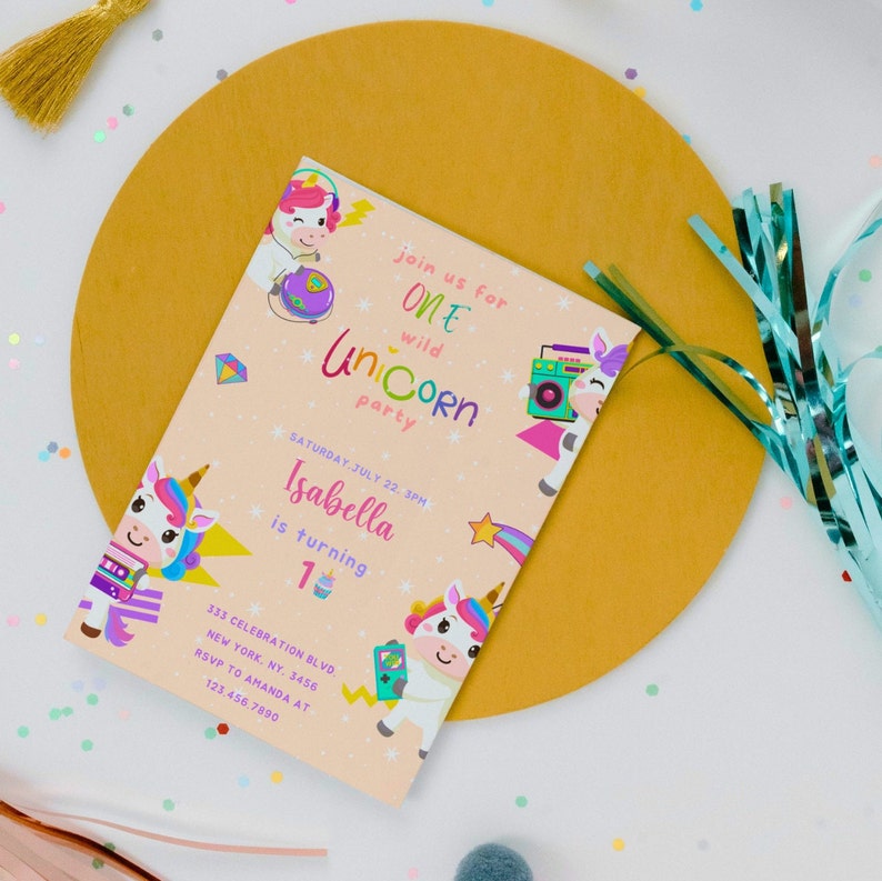 Editable Unicorn Birthday Invitation Unicorn Party Invite Unicorn Party
