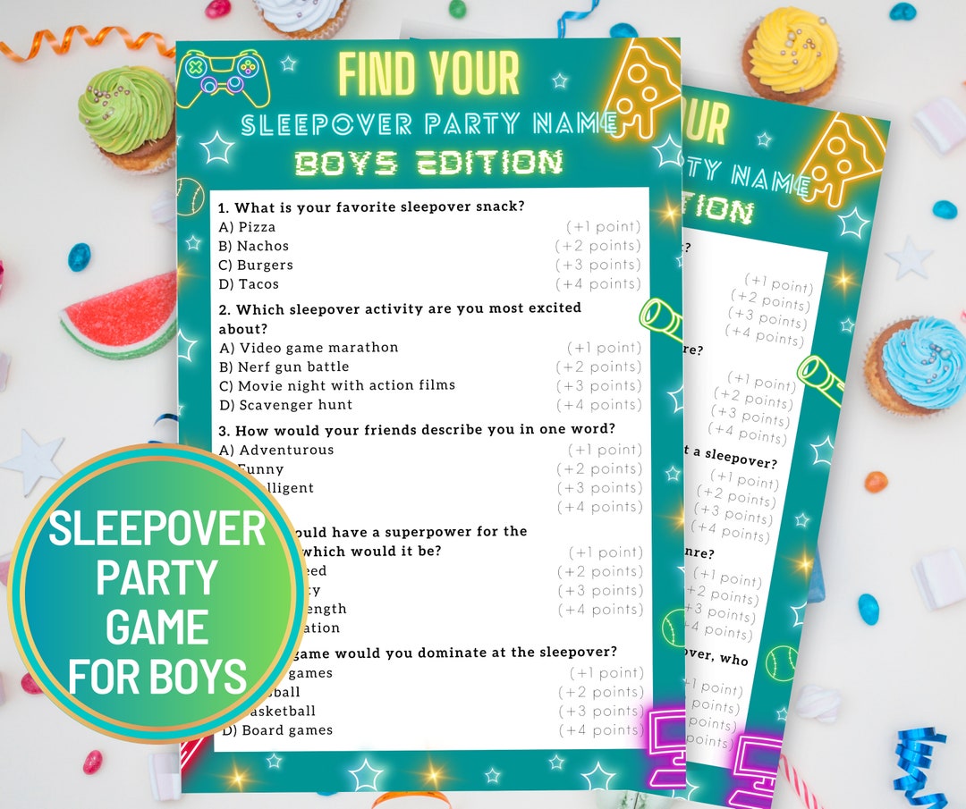 Sleepover Party Game Sleepover Birthday Ideas Tween Sleepover Games Boy