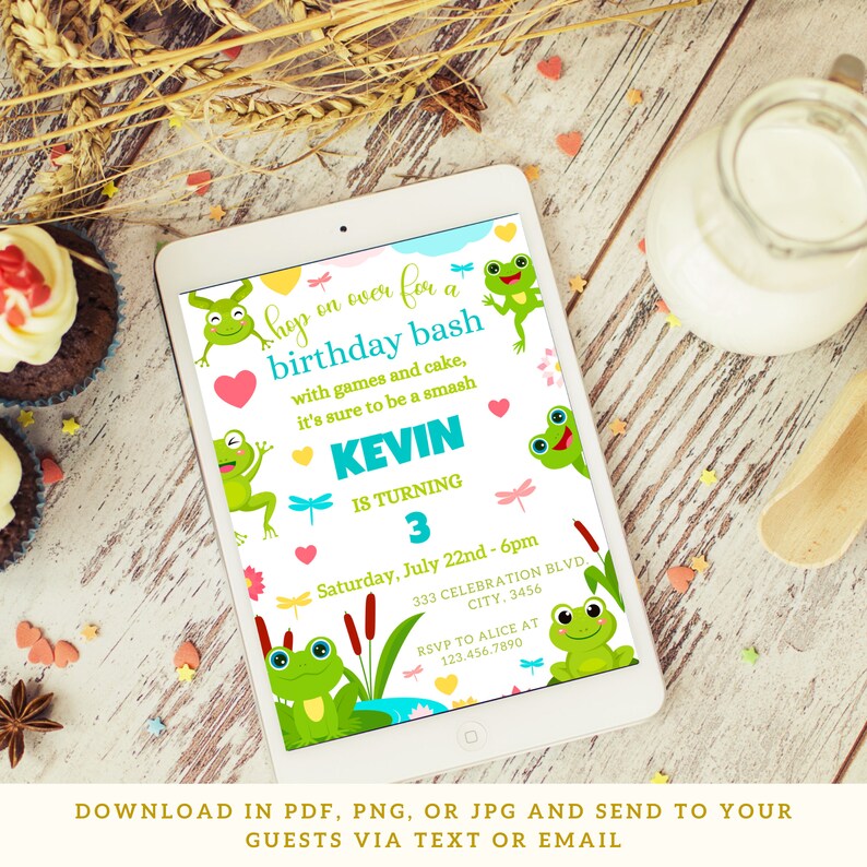 Frog Invite Frog Birthday Invitation Frog Party Invite Frog Invitations Toadally ...