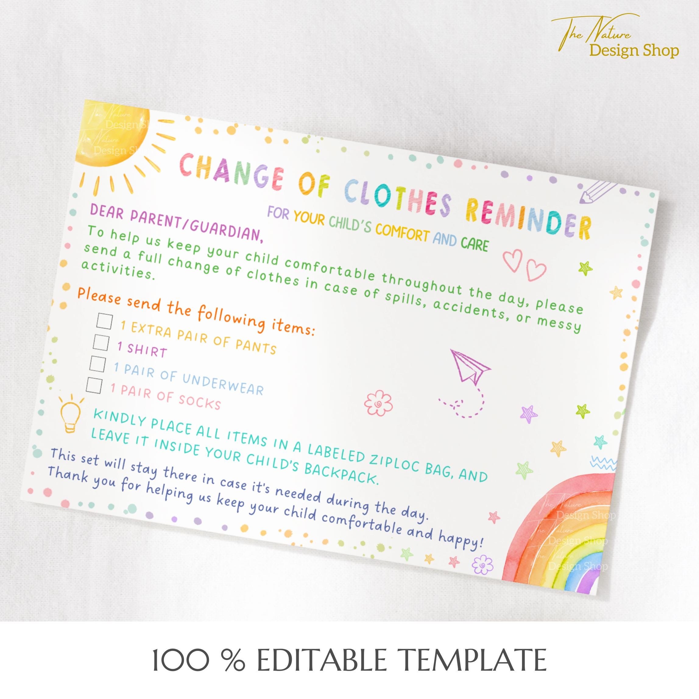 Editable Daycare Parent Reminder Slips Preschool Parent Communication ...