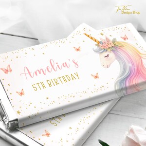 Editable Unicorn Chocolate Wrapper Unicorn Chocolate Bar Wrap Template Unicorn Birthday Chocolate Bar Label Unicorn Candy Bar Wrapper  TN10