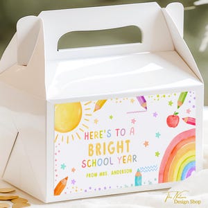 Editable Back To School Gable Box Label First Day of School Treat Bag School Gifts For Students First Day Of School Gift Beginning Of School