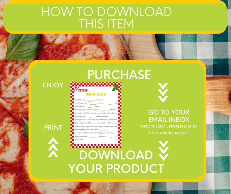 Pizza Party Mad Libs Games Pizza Theme Party Favor Slumber Party Favors