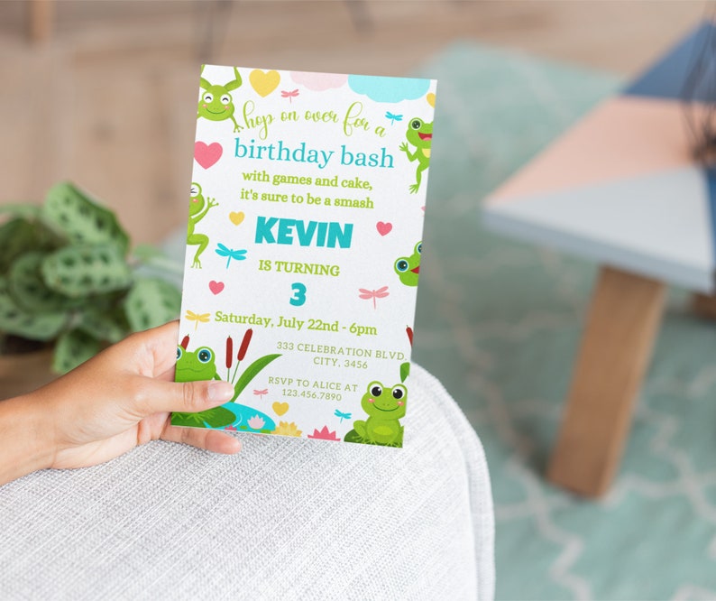 Frog Invite Frog Birthday Invitation Frog Party Invite Frog Invitations Toadally ...