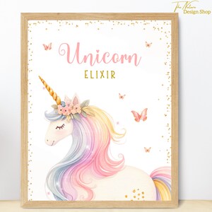 Unicorn Drinks Sign Magical Unicorn Birthday Sign Decor Unicorn Favor Sign Butterflies Unicorn Table Sign Food Label Instant Download TN10