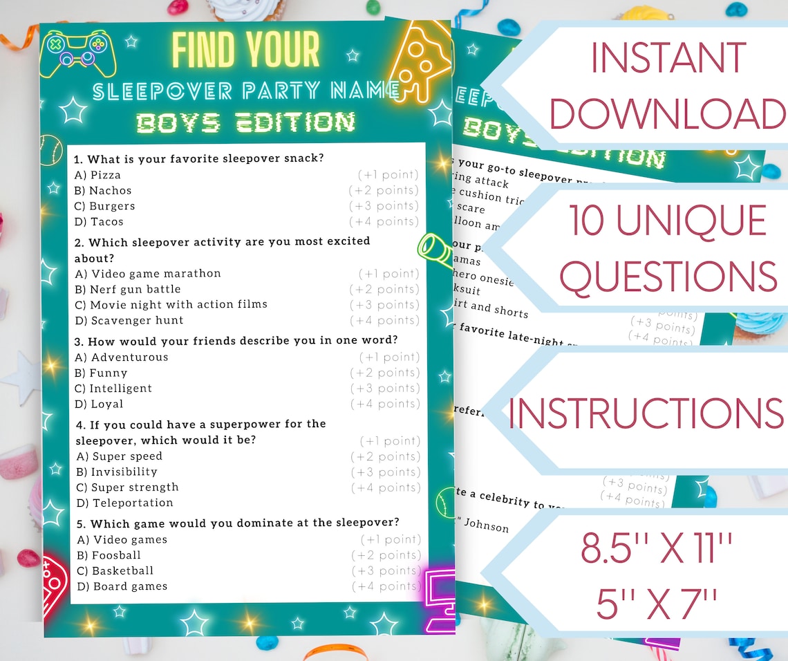 Sleepover Party Game Sleepover Birthday Ideas Tween Sleepover Games Boy Slumber Party Games