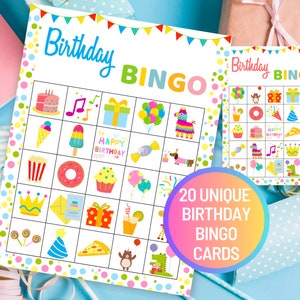 Jogo de bingo de aniversário, festa de aniversário infantil, bingo, jogos de festa de aniversário, atividades de festa infantil, jogo de aniversário, atividade infantil, bingo, download instantâneo