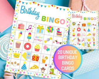 Geburtstag Bingo Spiel Kindergeburtstag Party Bingo Geburtstagsparty Spiele Kinderparty Aktivität Geburtstagsspiel Kinderaktivität Bingo Sofort Download