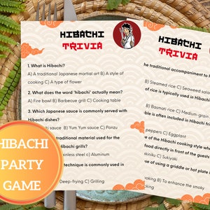 Hibachi Game Hibachi Party Favors Hibachi Birthday Party Hibachi Themed Party Hibachi Dinner Hibachi Party Decorations Teppanyaki
