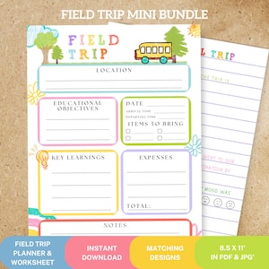 Field Trip Planner Field Trip Worksheet Field Trip Report Field Trip Log School Trip Planner School Trip Planning Teachers Instant Download