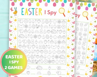 Veo, veo Pascua, veo juego, veo juego de Pascua Actividad de Pascua imprimible para niños y adultos Juego de fiesta de Pascua Juego familiar de Pascua Juego de aula de Pascua
