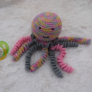 Crochet octopus soft toy, handmade