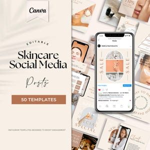 Skincare Instagram Templates | Esthetician Instagram Template |  Skincare Posts | Esthetician Instagram Templates | Dermatologist Templates