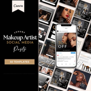 Makeup Artist Instagram Template, Beauty Instagram Post, MUA, Makeup Instagram Post Templates, Beauty Salon Templates, Makeup Canva