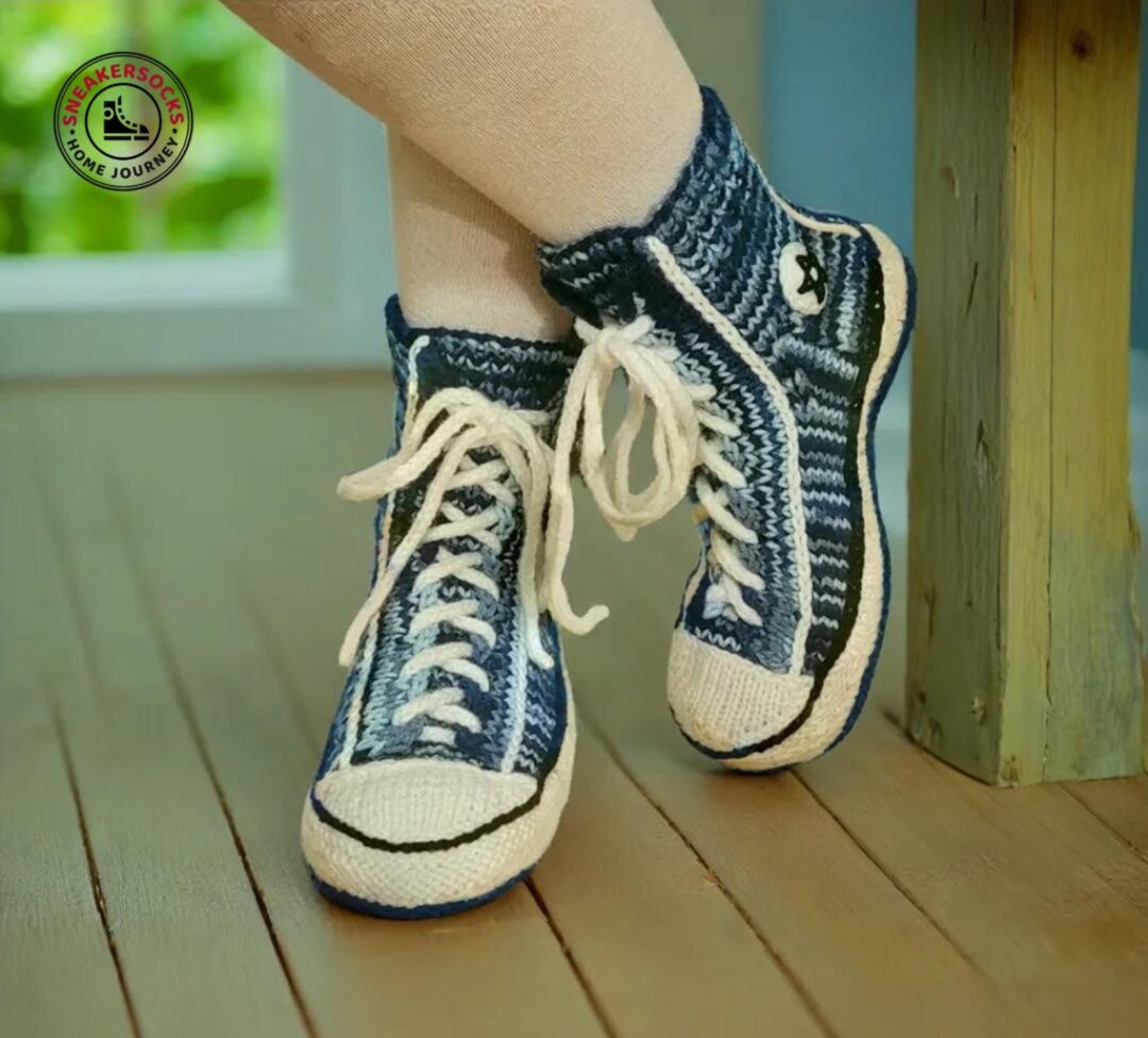 Unique Sneaker Socks High-top Cozy Converse Slippers for Indoor