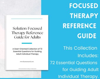 Solution-Focused Therapy Guide: 72 Adult Therapy Questions (Digital Download)