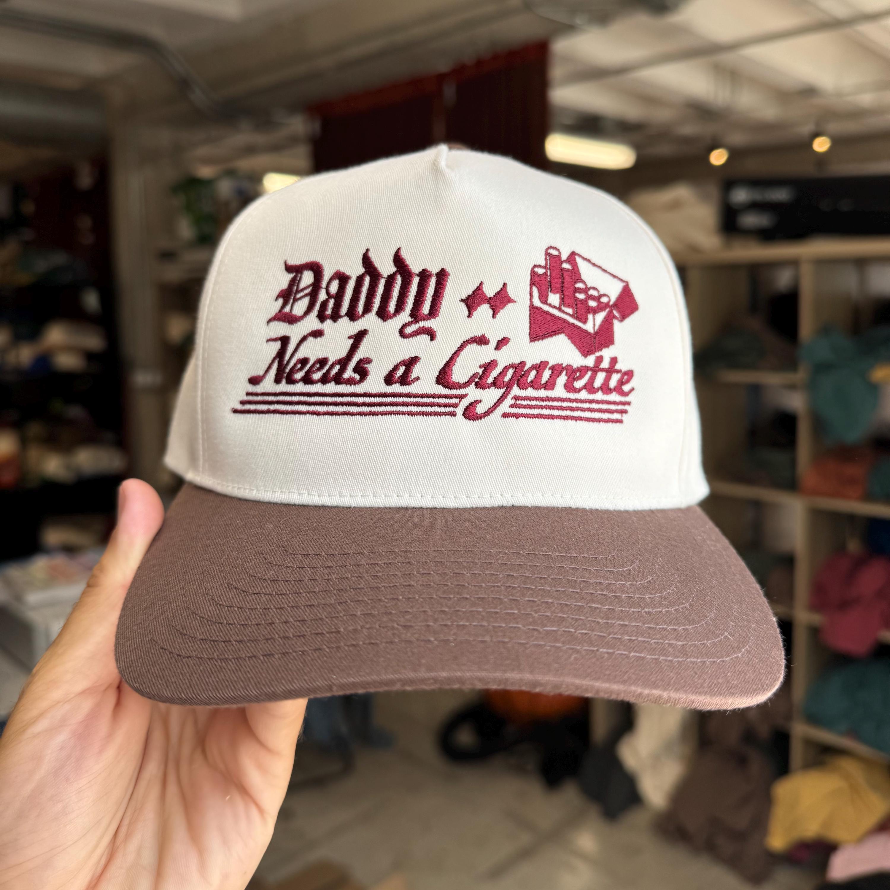 i need a cigarette hat Daddy Needs a Cigarette Snapback Hat Made to Order Hat