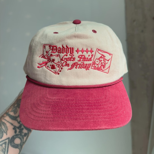 Daddy Gets Paid on Friday Funny Embroidered Snapback Cap Made to Order Hat