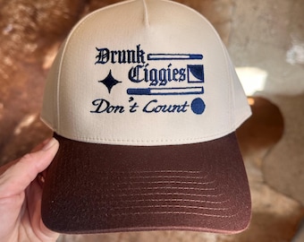 Gorra snapback bordada "Los cigarrillos borrachos no cuentan", hecha a pedido