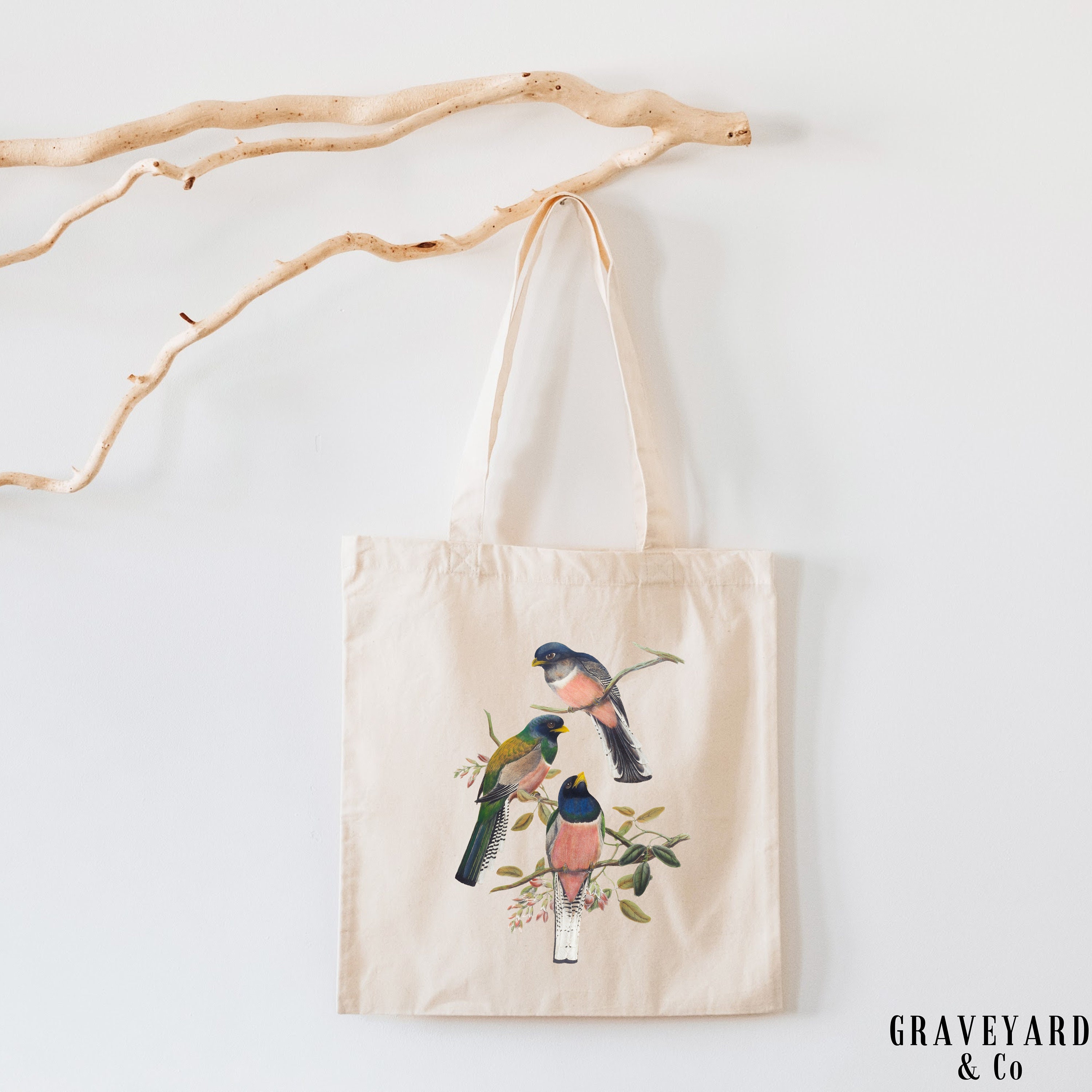 Bird Canvas Tote Bag for Bird Lover Bird Watcher Animal