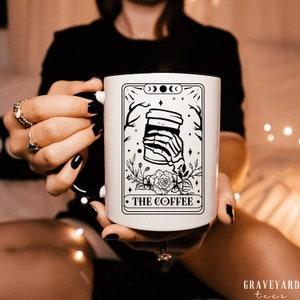 TAROT COFFEE MUG halloween goth mug housewarming gift coffee cup fall decor witch image 2