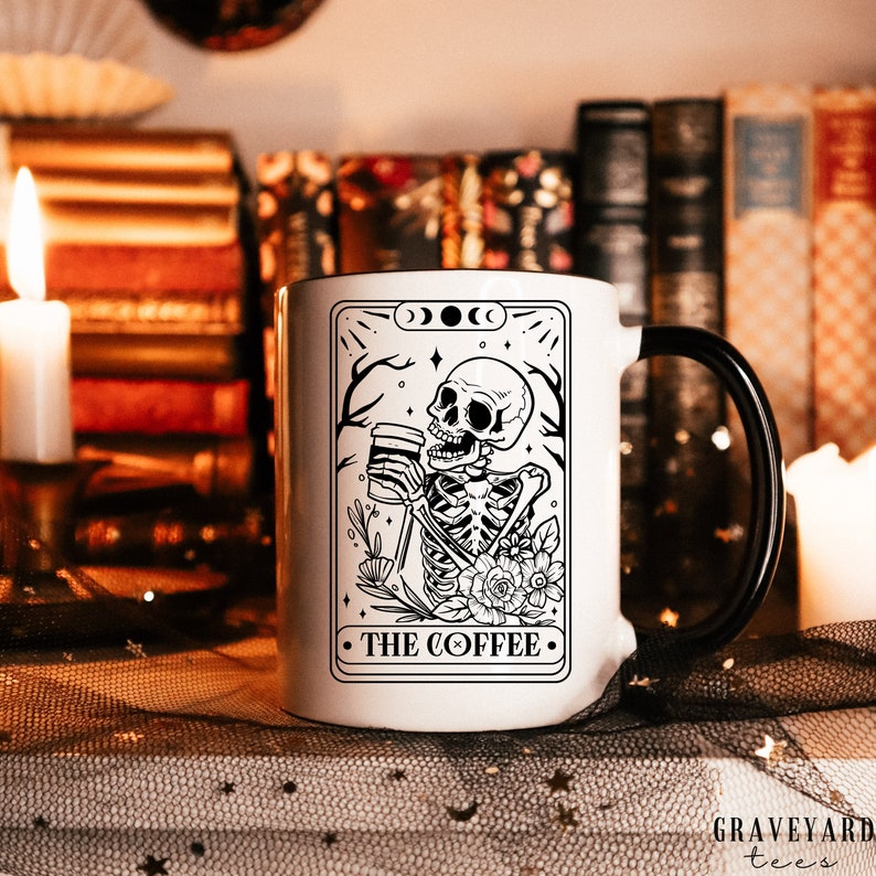 TAROT COFFEE MUG halloween goth mug housewarming gift coffee cup fall decor witch image 3