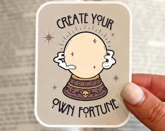 Fortune Teller Vinyl Sticker, Witch Crystal Ball Decal, Mystical Laptop Sticker
