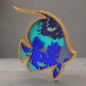 Fish Laser Cut Files, SVG, PDF, Home Decor, Multi-layer File, Digital ...
