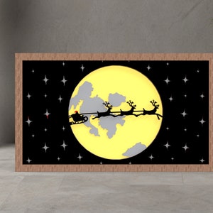 Noel moon deer Svg,Dxf-Laser cut files- Multilayer Art Piece for Glowforge,Pdf for Handcut,DWG,PDF,AI,laser designs,wood art, gift,Christmas