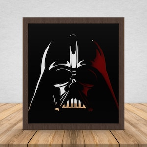 DARK SIDE SVG, fichier découpé au laser, drapeau en couches 3D, oeuvre d'art pour Glowforge, fichiers multicouches découpés au laser, Dxf - 3 couches