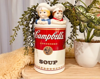 1996 Vintage Campbells Soup Kitchen Utensil Holder / Retro Planter or Knickknack Holder / Ceramic Kitchenware from 1990’s