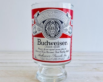 Vintage Budweiser Glass Stein / 1980’s Beer Glass / Anheuser-Busch Collectable