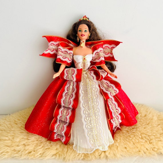 Vintage Felices Fiestas Barbie 1997 Morena Navidad Barbie