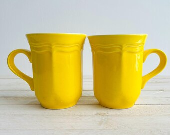 Vintage Pair of Yellow Mugs / Mikasa Color Classics C-3300 / Made in Japan