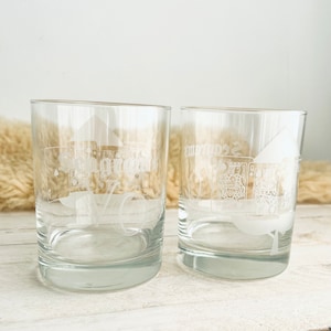 Vintage Seagram's VO Collector's Glasses / Verres à whisky Spade Playing Card dans des boîtes originales / Lot de 2 verres à offrir