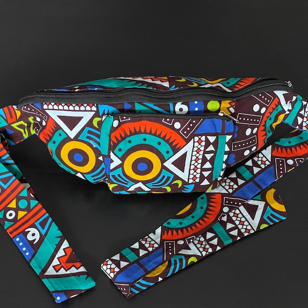 Fanny pack made of Ghanaian fabric for tying - hip bag belt bag bumbag waistbag festival bag concert African kitenge wax print