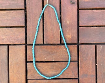 African bead necklace made of glass beads, transparent from recycled glass, upcycling, Ghana, jewelry, handmade
