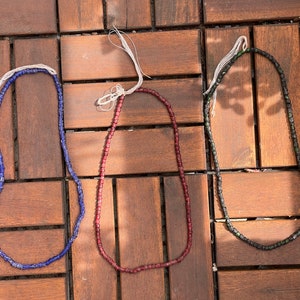 African pearl necklace made of glass beads, transparent from recycled glass, upcycling, Ghana, jewelry, handmade