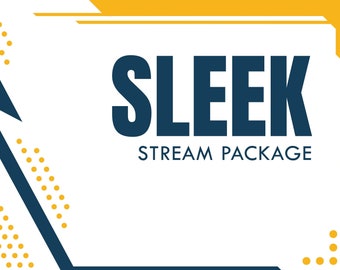 Animated Stream Overlay Package - "Sleek" - Yellow & Blue
