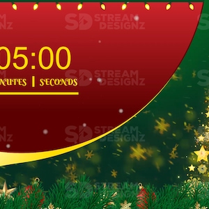 Merry Christmas Stream Countdown Timer |Twitch, OBS Stream Starting Timer | Stream Overlay | 5 Minutes | Stream Countdown Timer Overlay