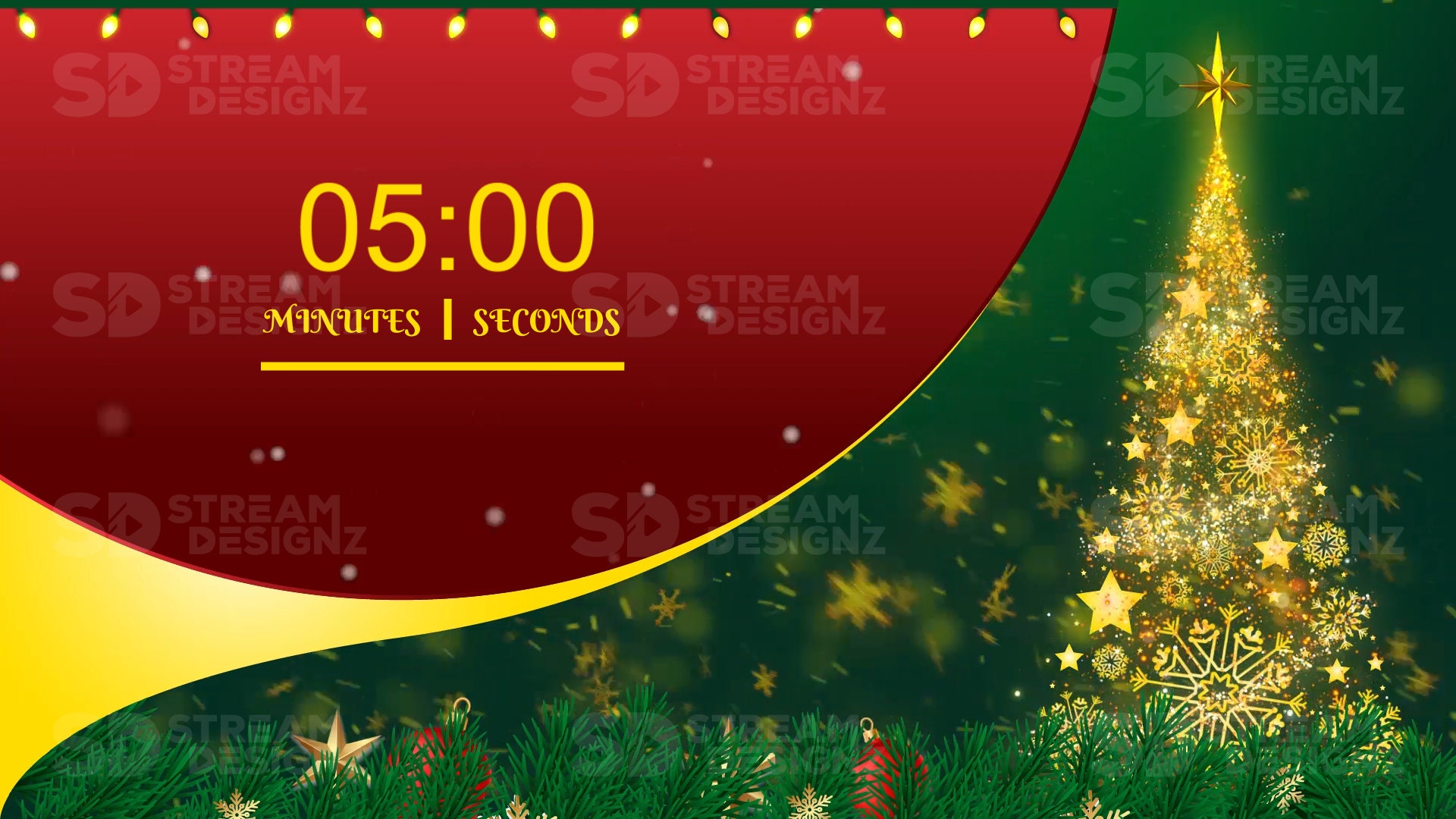 Merry Christmas Stream Countdown Timer |Twitch, OBS Stream Starting Timer | Stream Overlay | 5 Minutes | Stream Countdown Timer Overlay