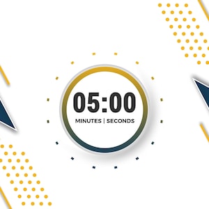 Stream Countdown Timer Overlay &quot;Sleek&quot; - Yellow & Blue