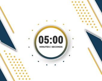 Stream Countdown Timer Overlay &quot;Sleek&quot; - Yellow & Blue