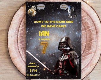 Star Wars Birthday Invitation, Editable/Printable