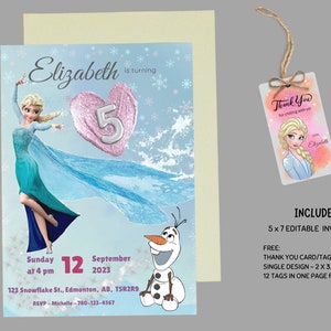 Elsa Invitation, Frozen Birthday Invitation, Frozen Party