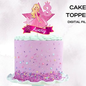  Recuerdos de fiesta de cumpleaños para Barbie, suministros para  decoración de tartas, 24 piezas, decoración rosa, suministros de fiesta  para niñas : Juguetes y Juegos
