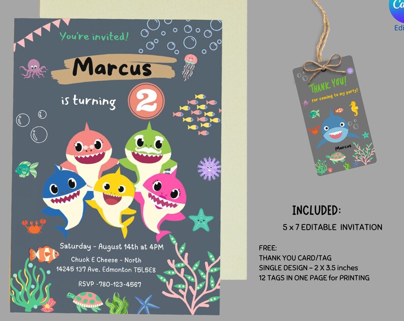 Baby Shark Invitation Shark Invitation Baby Shark Party
