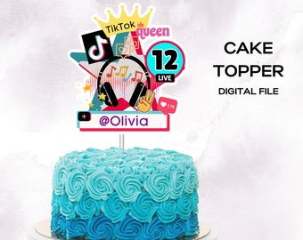 Tiktok Cake Topper, Musical Cake Topper,  Tiktok Birthday Party