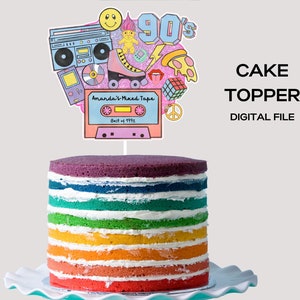 90s Cake Topper, 80s Cake Topper,  90sBirthday Party